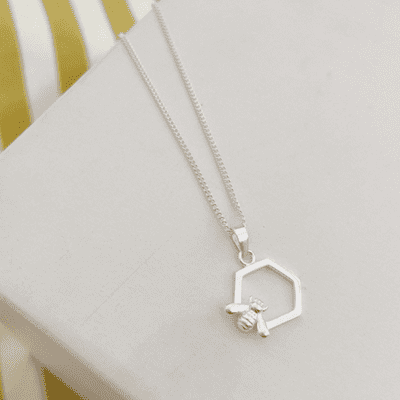 Honeycomb Bee Necklace