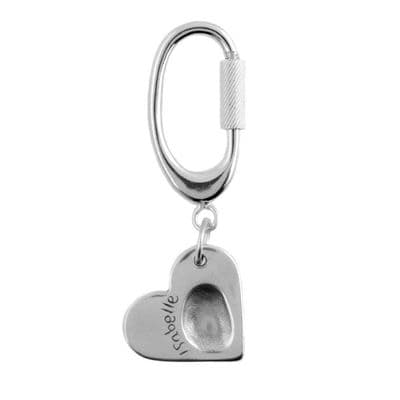 Large Heart Fingerprint Key Ring