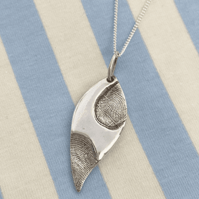Leaf Partial Fingerprint Necklace
