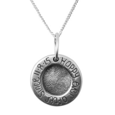 Loving Circle Fingerprint Necklace