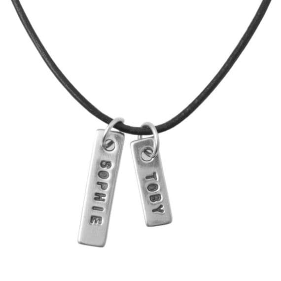 Name Tag Leather Necklace