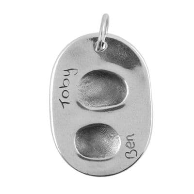 Oval Fingerprint Dog Tag