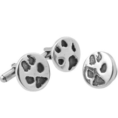 Paw Print Cufflinks And Pin