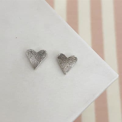 Paw Print Heart Studs