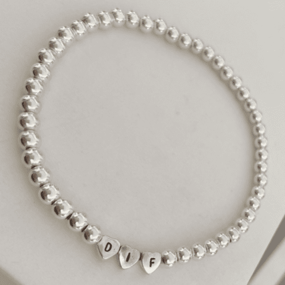 Personalised Beaded Heart Bracelet
