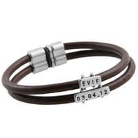Personalised Double Leather Bracelet