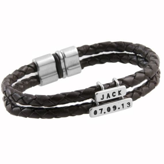 Personalised Double Leather Bracelet
