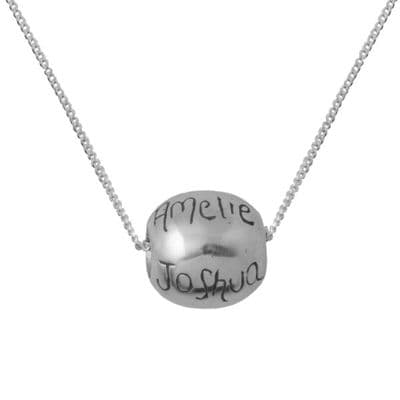 Personalised Round Silver Bead Necklace