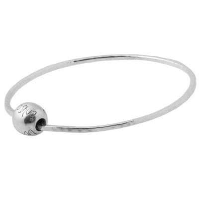 Personalised Silver Bead Bangle