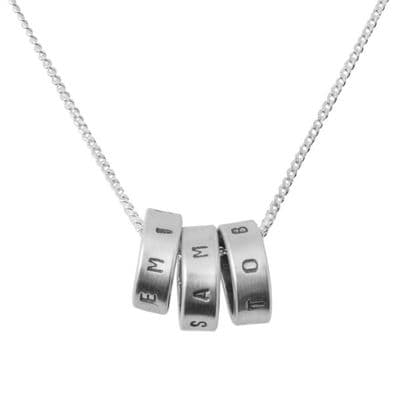 Personalised Silver Rings Necklace