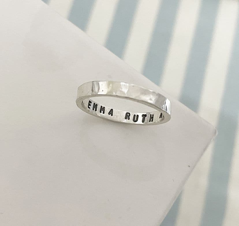Personalised Silver Stacking Ring