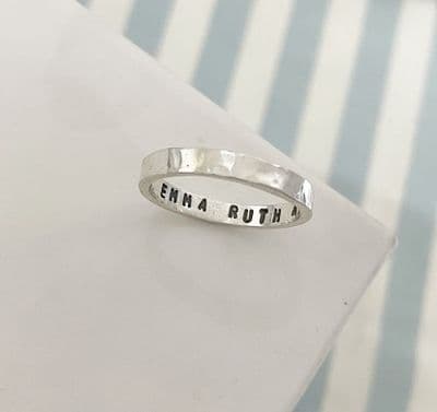 Personalised Silver Stacking Ring