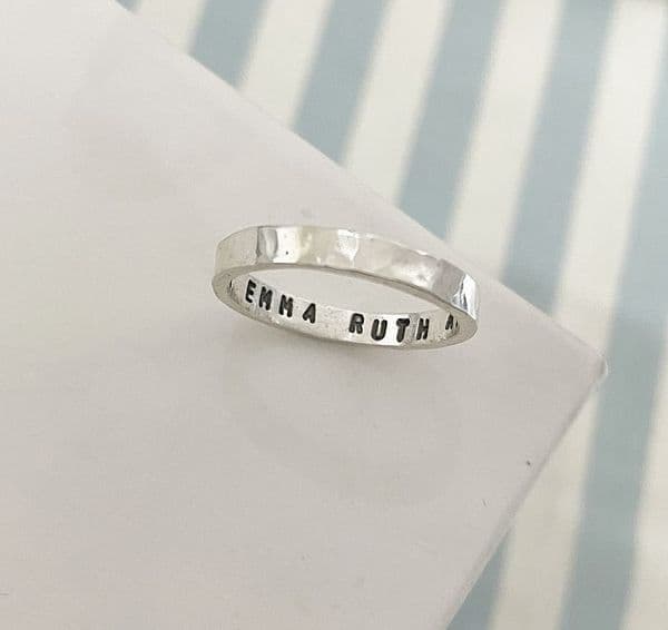 Personalised Silver Stacking Ring