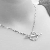 Rectangle Necklace With Personalised Toggle
