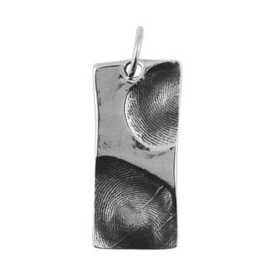 Rectangle Partial Fingerprint Dog Tag