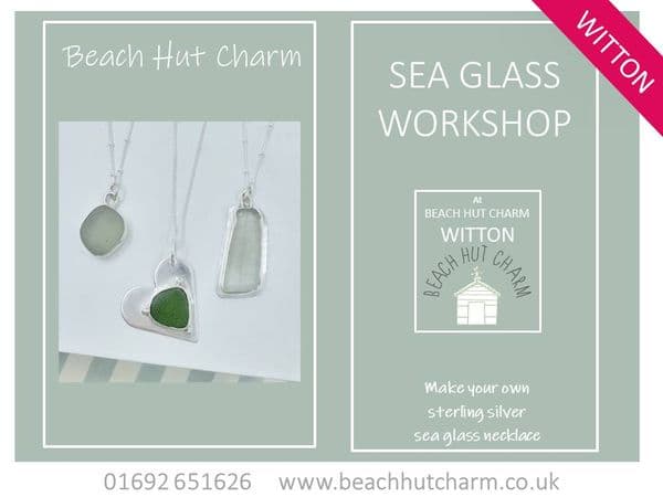 Sea Glass Necklace Workshop Sun 2nd Aug 1pm - 6pm, BEACH HUT CHARM