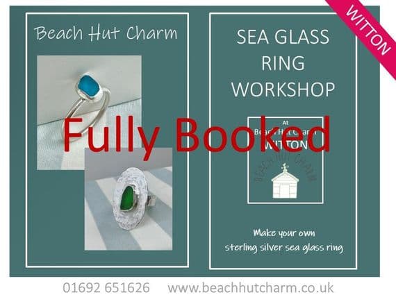 Sea Glass Ring Workshop Sun 11th Oct 1pm - 6pm, BEACH HUT CHARM
