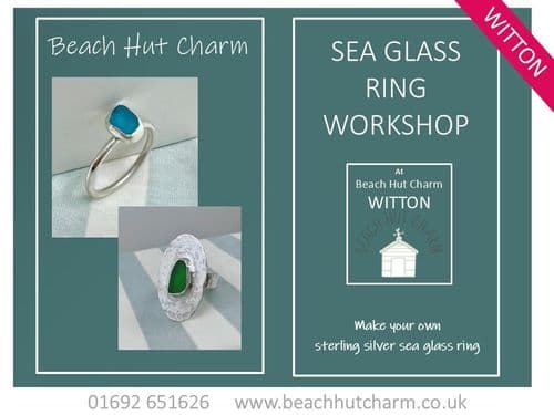 Sea Glass Ring Workshop  Sun 19th April 1pm - 6pm, BEACH HUT CHARM