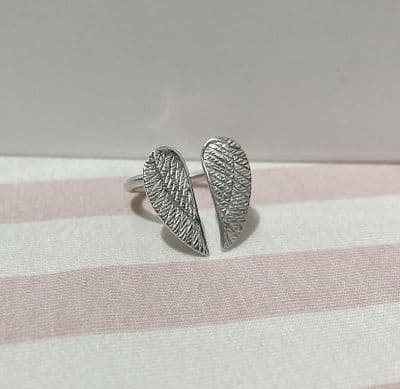 Silver Angel Wing Ring