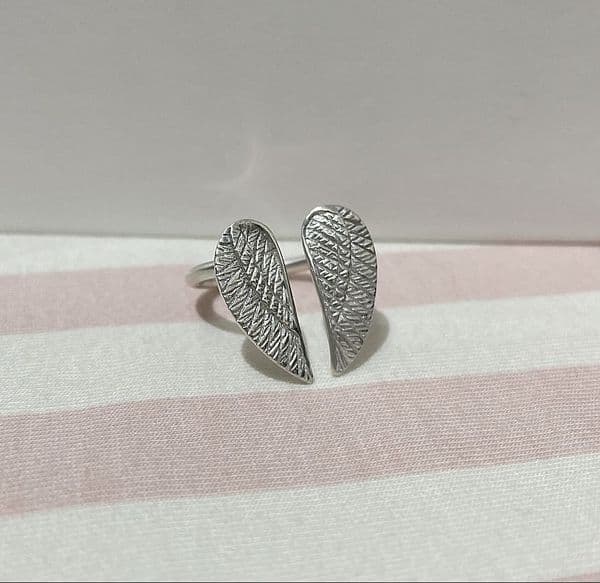 Silver Angel Wing Ring