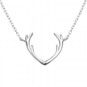 Silver Antler Necklace