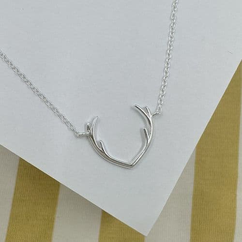 Silver Antler Necklace
