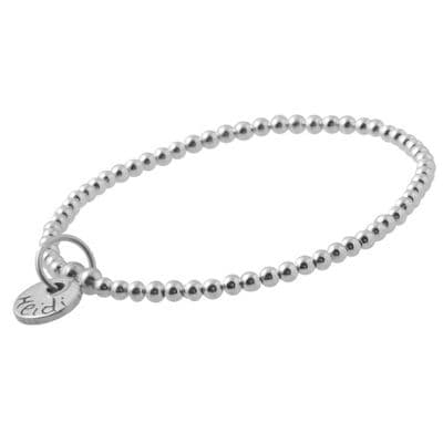 Silver Beaded Bracelet And Name Tag