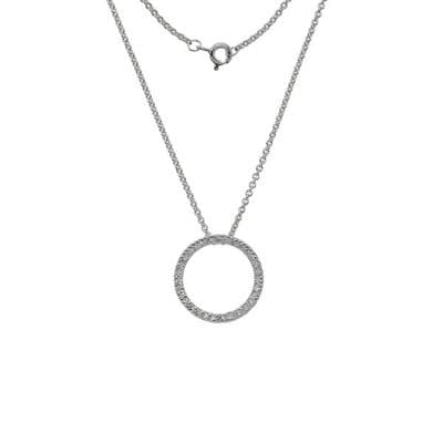Silver Circle Sparkle Necklace