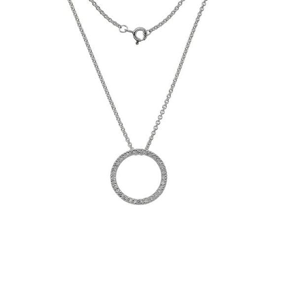 Silver Circle Sparkle Necklace