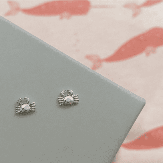 Silver Crab Studs