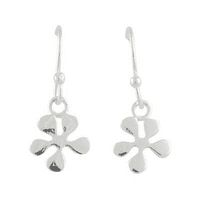 Silver Dangle Flower Earrings