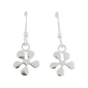 Silver Dangle Flower Earrings