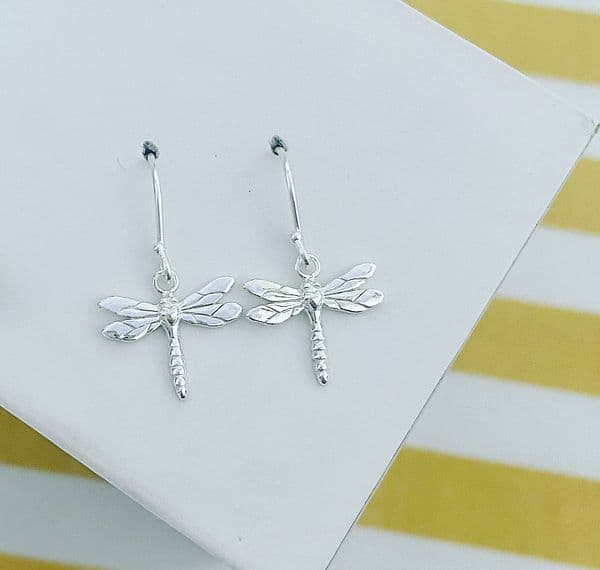 Silver Dragonfly Dangles