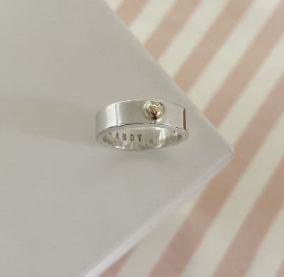 Silver & Gold Heart Ring