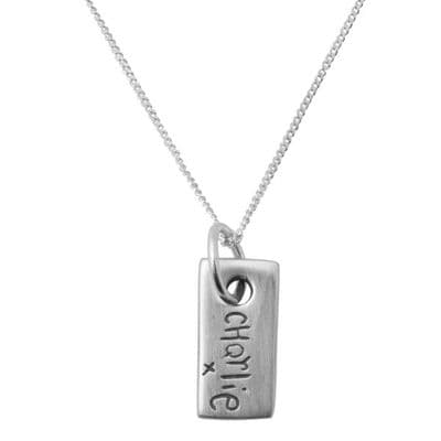 Silver Handwriting Necklace