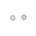 Silver Hexagon Studs