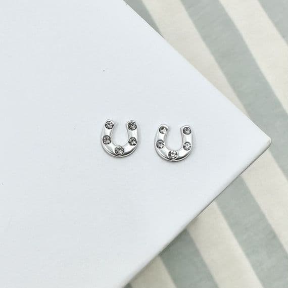 Silver Horse Shoe Studs