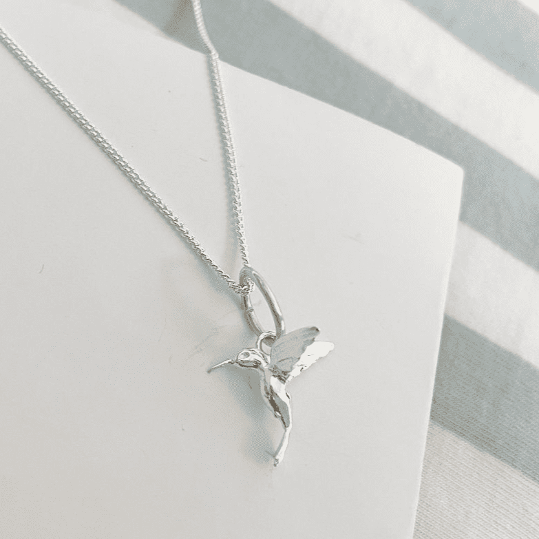Silver sales hummingbird necklace