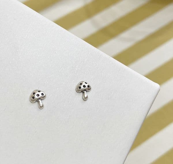 Silver Mushroom Studs