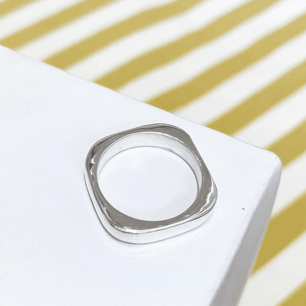 Silver Square Ring
