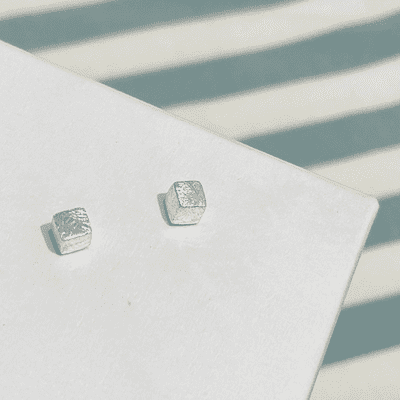 Silver Square Studs