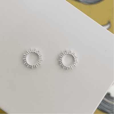 Silver Sun Studs