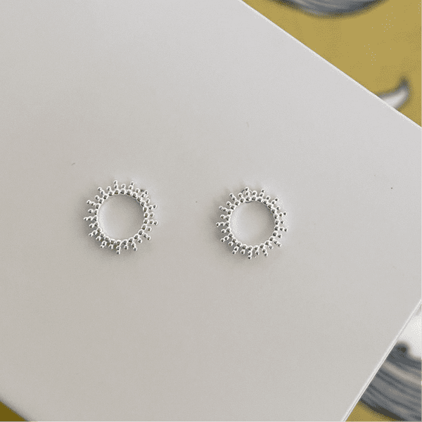Silver Sun Studs