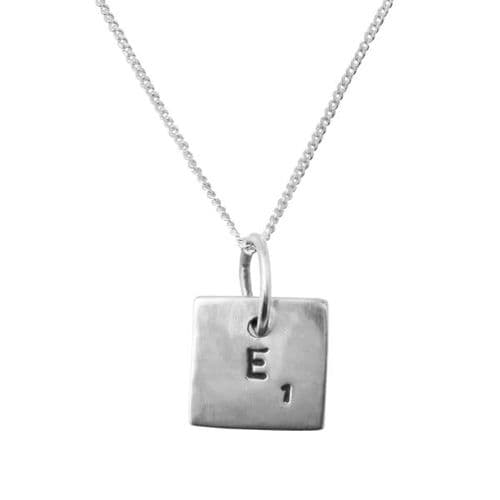 Silver Word Tile Necklace