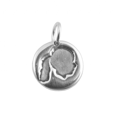 Sliver Circle Cameo Charm
