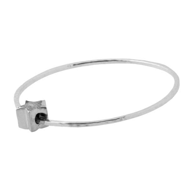 Star Fingerprint Bead Hammered Bangle