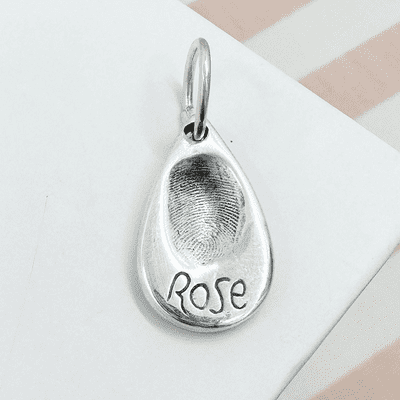 Tear Drop Fingerprint Charm