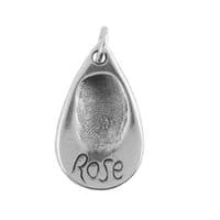 Tear Drop Fingerprint Charm And Small Smooth Finish Bangle
