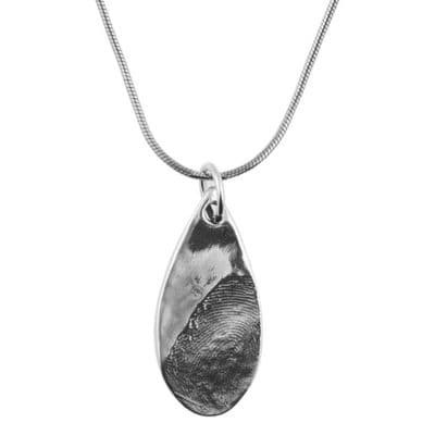Tear Drop Partial Fingerprint Necklace