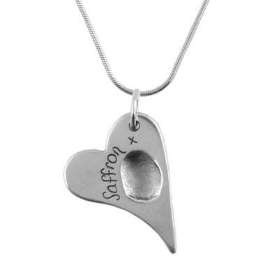 Wavy Heart Fingerprint Necklace